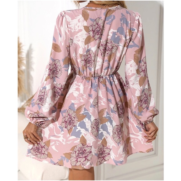 Boho Floral Print Cottagecore Mini Dress - Picture 3 of 5